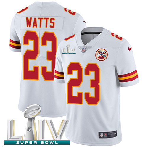 Kansas City Chiefs Nike #23 Armani Watts White Super Bowl LIV 2020 Men Stitched NFL Vapor Untouchable Limited Jersey->kansas city chiefs->NFL Jersey